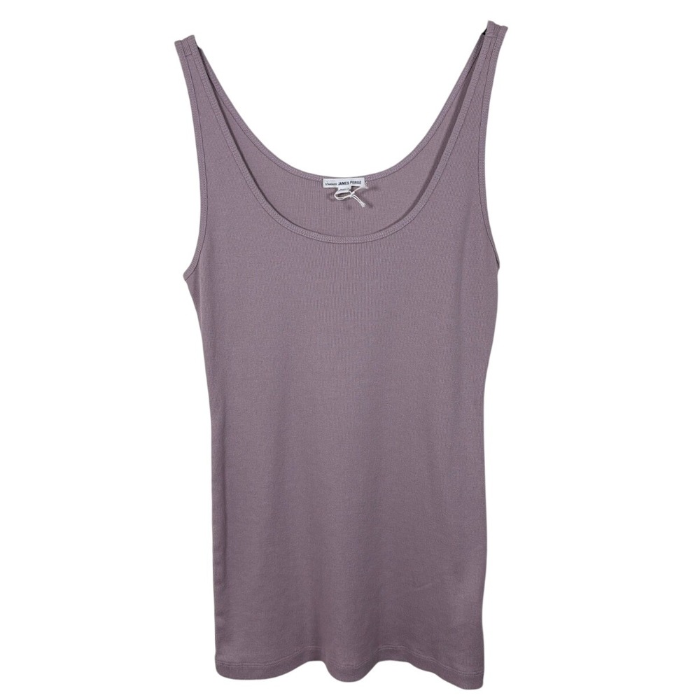 NWOT James Perse Tank Top Womens 4 Large Purple Ribbed Scoop Neck WNLC3655CU
